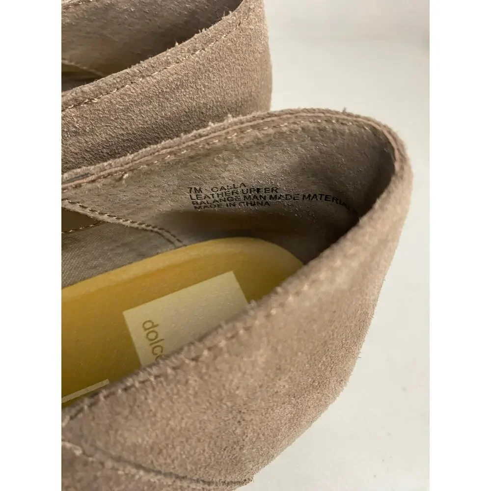 Women's Dolce Vita Loafers Slip On Calla Gray Suede Leather Work Casual Size 7